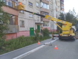 Аренда автовышки в Симферополе - фото на объекте, в работе